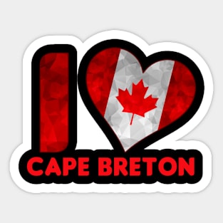 I Love Cape Breton Canada Red Maple Leaf Sticker